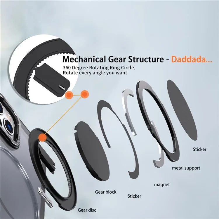 For iPhone 12 Pro Max Kickstand Magnetic Case Compatible with MagSafe - Black