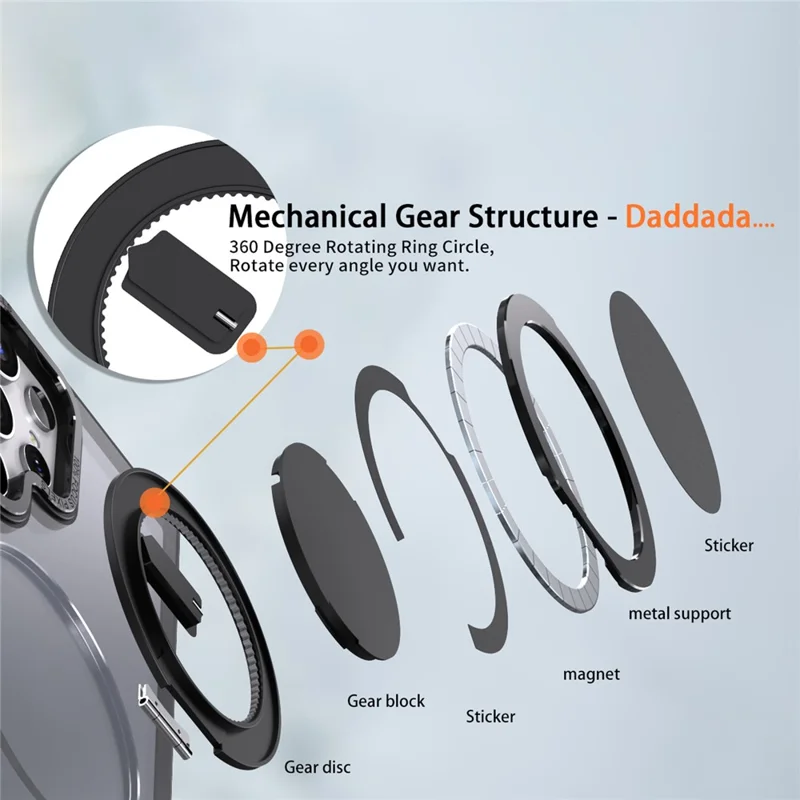 For Samsung Galaxy S23 Ultra Magnetic Phone Case Kickstand PC+TPU Cover - Black