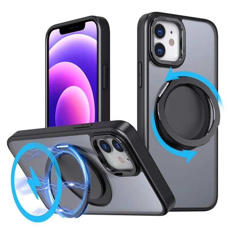 Для Iphone 12 / 12 Pro Magnetic Case Rotary Ring Кольцо. - Черный