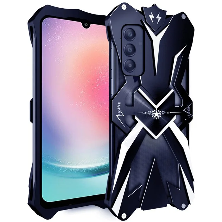 For Samsung Galaxy A24 4G (162.1 x 77.6 x 8.3mm) Case Black Anti-Drop Aluminum Alloy Phone Protector