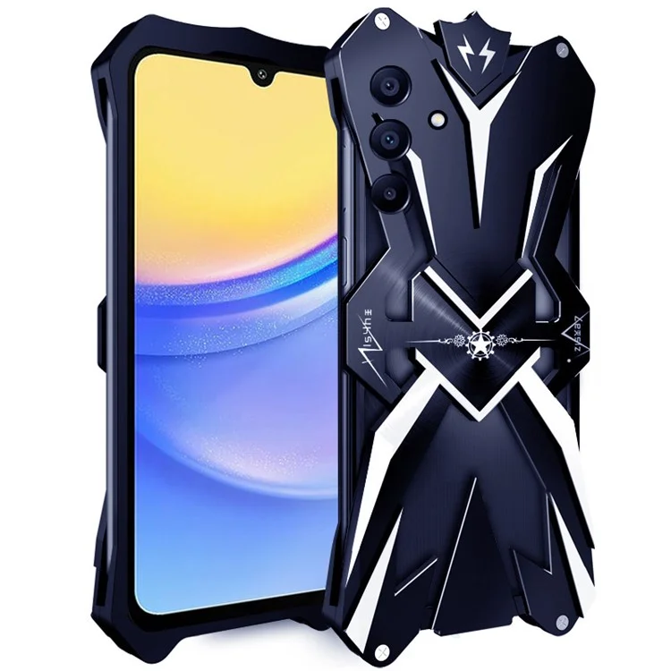 For Samsung Galaxy A15 5G / A15 4G Case Aluminum Alloy Phone Cover Slim-Fit Shell - Black