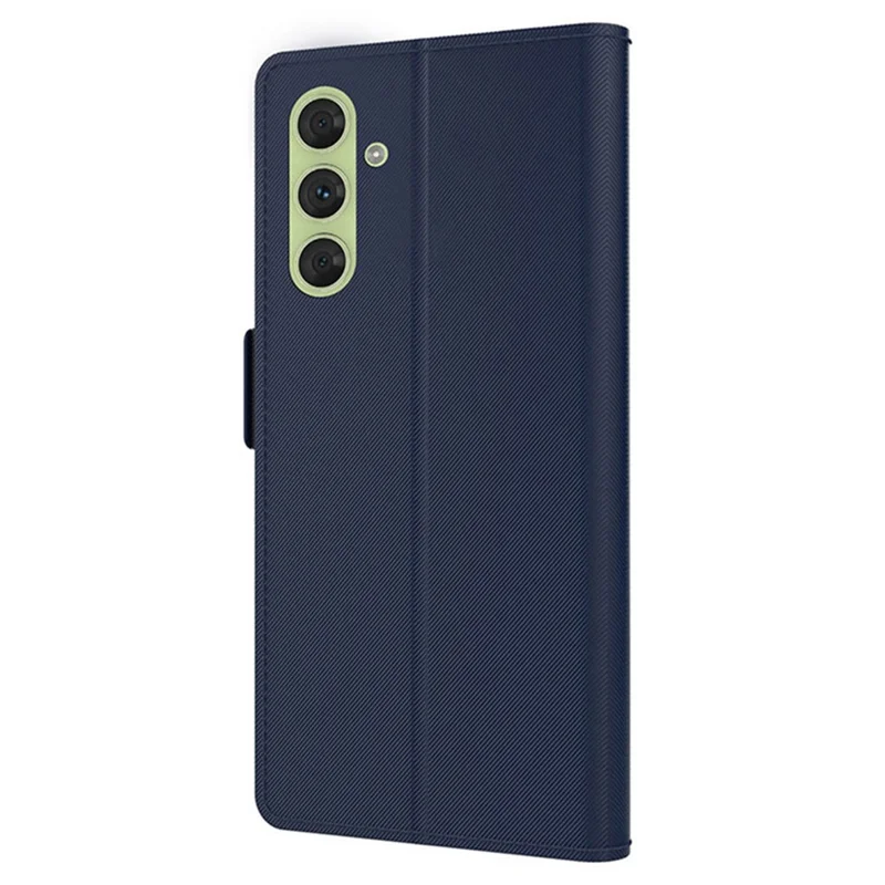 For Samsung Galaxy S23 FE TPU+PU Leather Case Stand Mirror Phone Cover - Blue