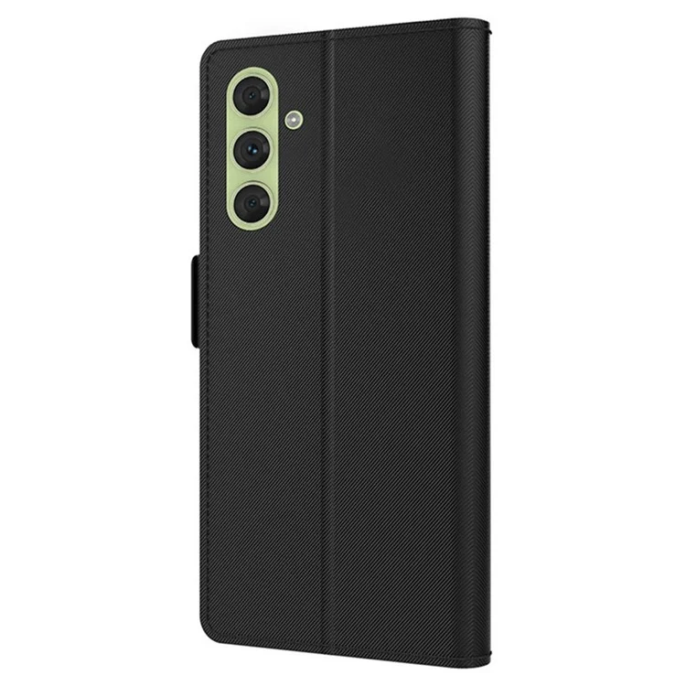 Für Samsung Galaxy A05s 4G Case Stand PU Leder Handyhülle mit Spiegel - Schwarz