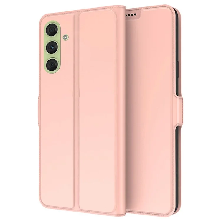 Для чехла-подставки с магнитным креплением и слотом для карт Samsung Galaxy S23 FE из искусственной кожи - Rose Gold
