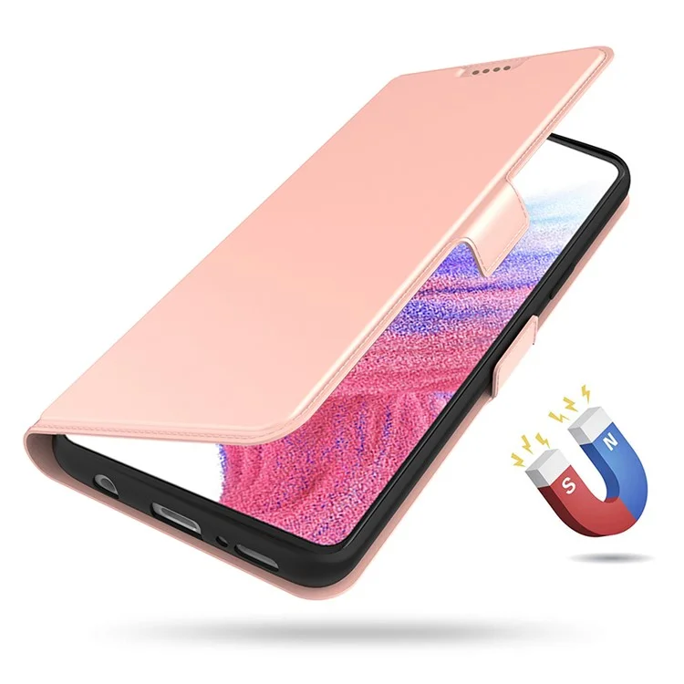 Для чехла-подставки с магнитным креплением и слотом для карт Samsung Galaxy S23 FE из искусственной кожи - Rose Gold