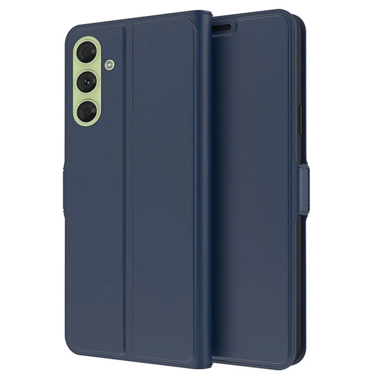 Para Samsung Galaxy S24+ Funda de piel sintética con soporte Carcasa con ranura para tarjeta - Azul 