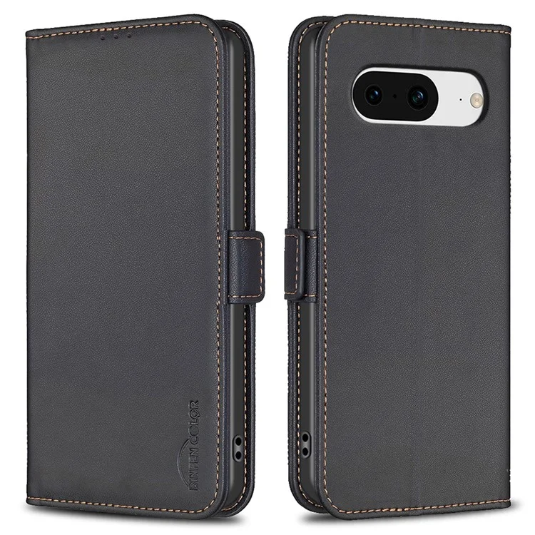 BINFEN COLOR BF31 Para Google Pixel 8 Wallet Phone Case Protective Leather Flip Cover - Preto