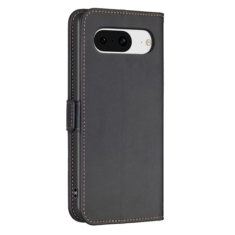 BINFEN COLOR BF31 Para Google Pixel 8 Wallet Phone Case Protective Leather Flip Cover - Preto