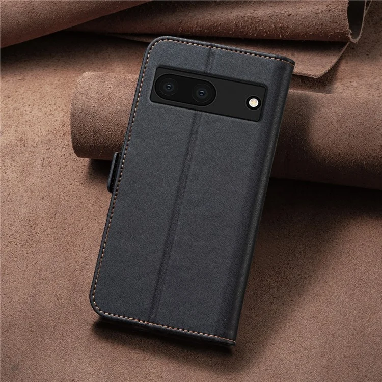 BINFEN COLOR BF31 For Google Pixel 7a Case with Wallet Stand PU Leather Flip Phone Cover - Black