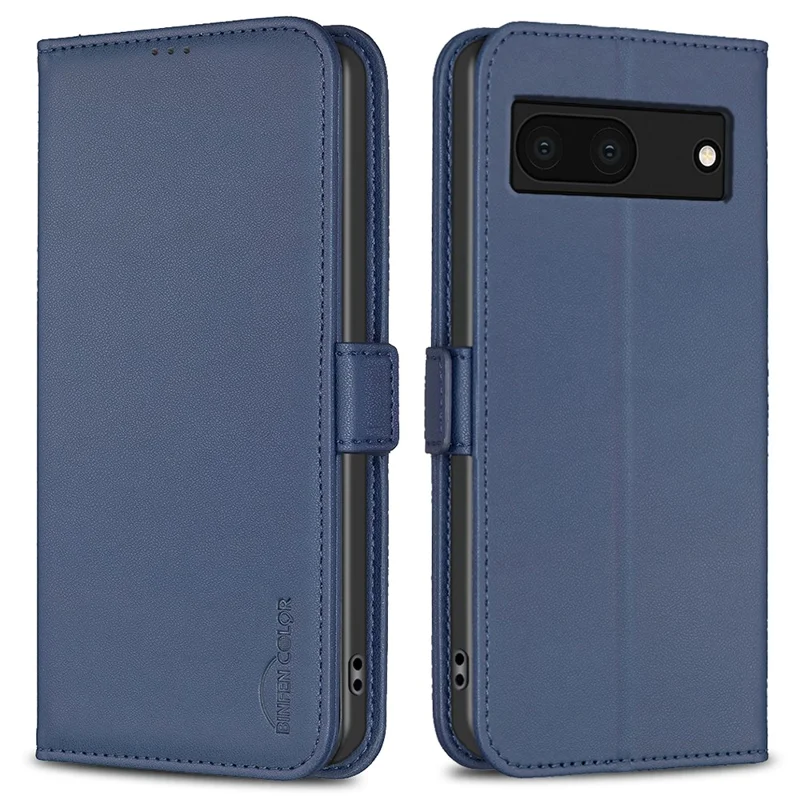 BINFEN COLOR BF31 For Google Pixel 7a Case with Wallet Stand PU Leather Flip Phone Cover - Blue