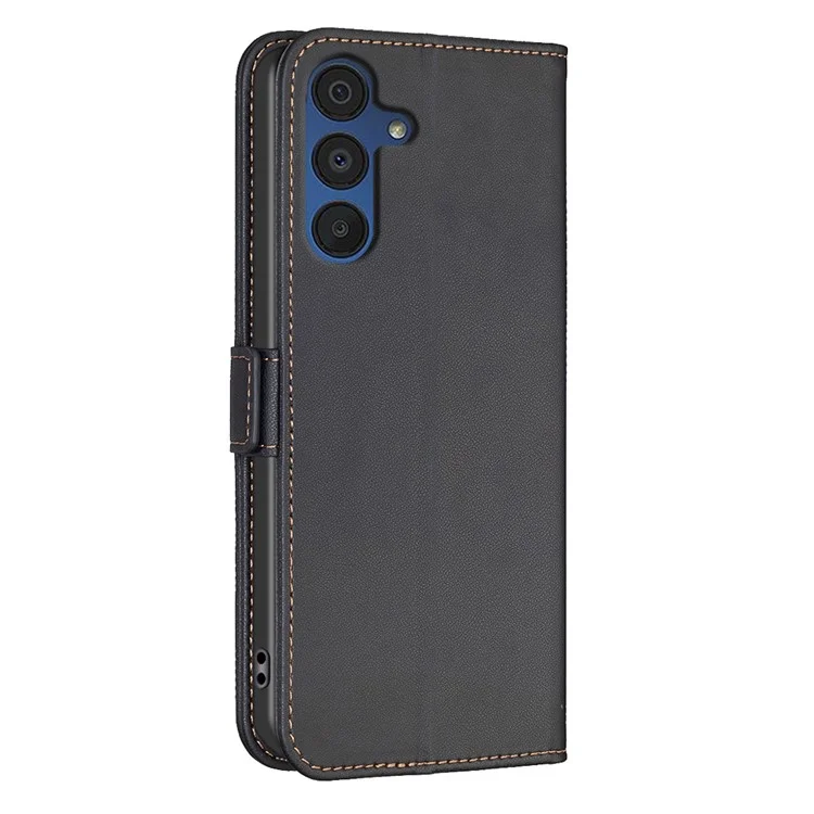 BINFEN COLOR BF31 Para Samsung Galaxy A35 5G Cubierta Flip de Cuero Funda Protectora de Cartera a Prueba de Golpes - Negro