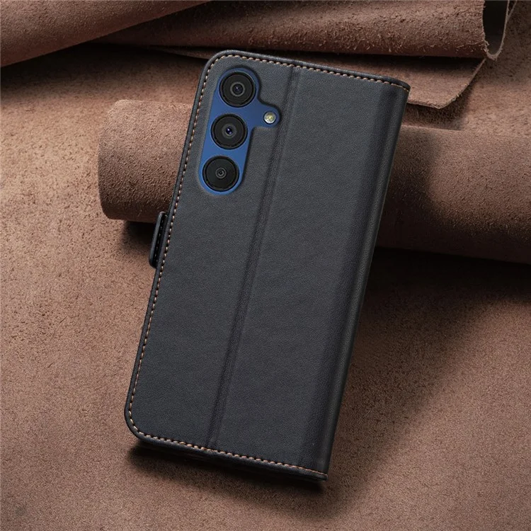 BINFEN COLOR BF31 Para Samsung Galaxy A35 5G Cubierta Flip de Cuero Funda Protectora de Cartera a Prueba de Golpes - Negro