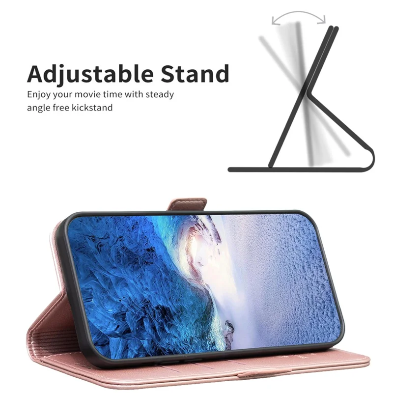 BINFEN COLOR BF31 For Samsung Galaxy A35 5G Case with Wallet Stand PU Leather Flip Phone Cover - Pink