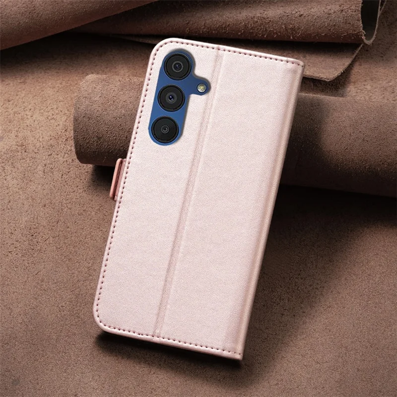 BINFEN COLOR BF31 For Samsung Galaxy A35 5G Case with Wallet Stand PU Leather Flip Phone Cover - Pink