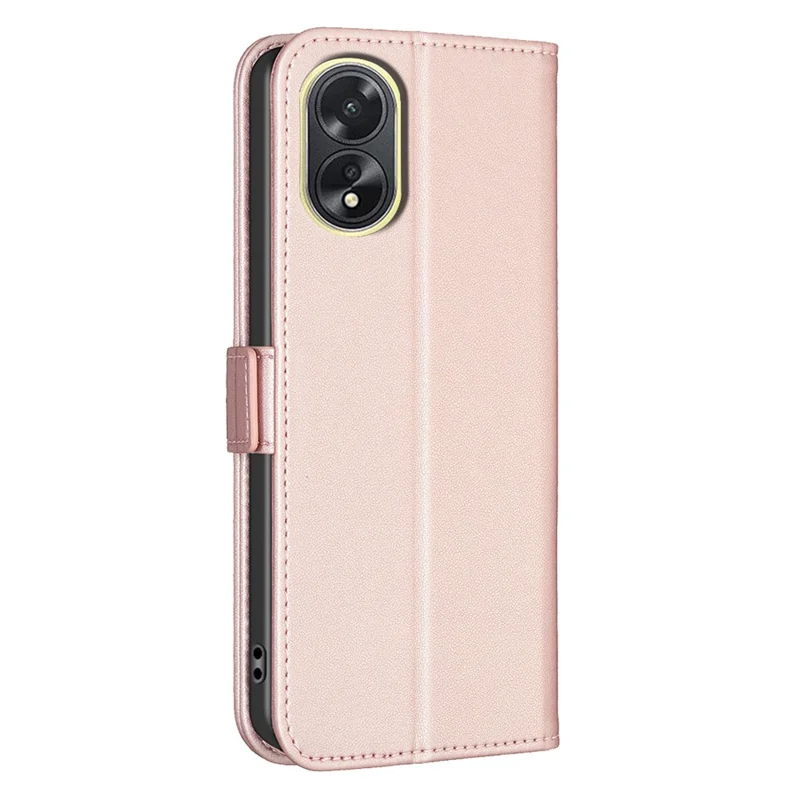 BINFEN COLOR BF31 For Oppo A38 4G / A18 4G Case with Wallet Stand PU Leather Flip Phone Cover - Pink