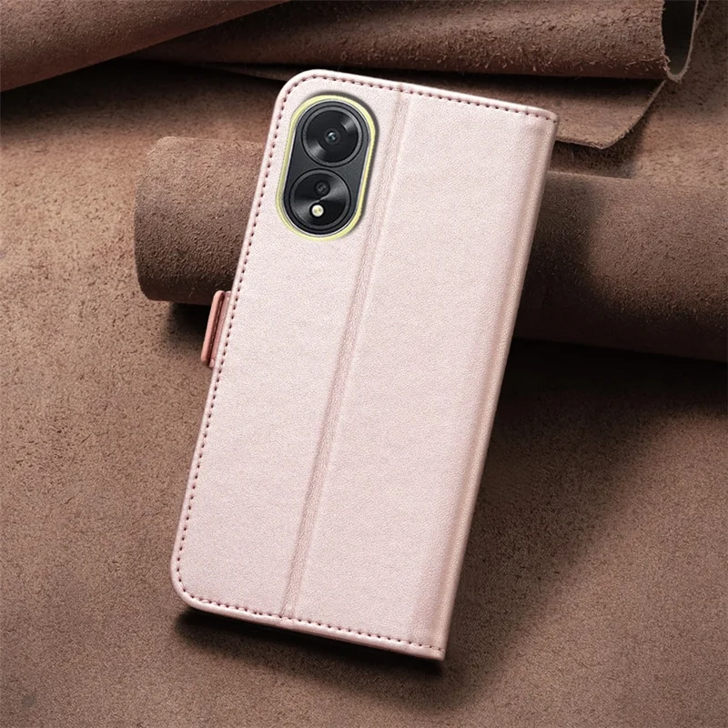 BINFEN COLOR BF31 For Oppo A38 4G / A18 4G Case with Wallet Stand PU Leather Flip Phone Cover - Pink