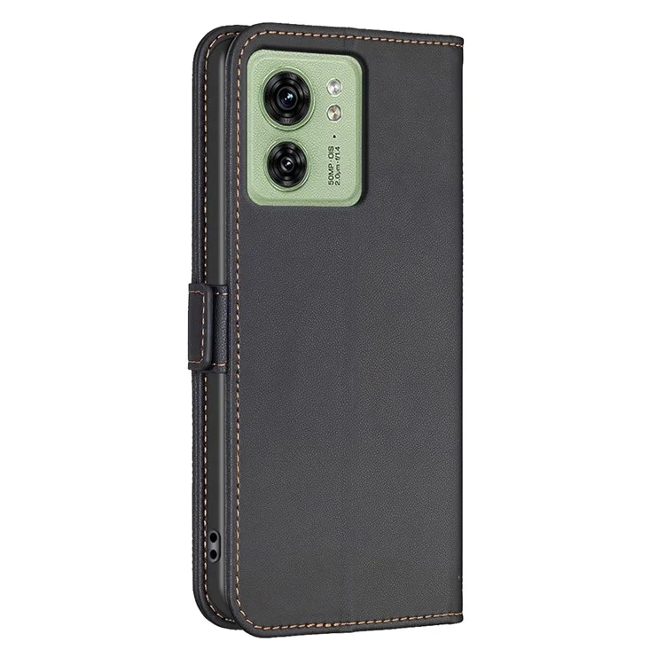 BINFEN COLOR BF31 Funda para Motorola Edge 40 5G Estuche de Cuero Cartera Soporte - Negro