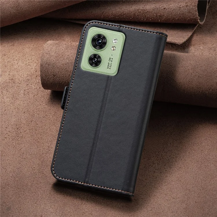 BINFEN COLOR BF31 Funda para Motorola Edge 40 5G Estuche de Cuero Cartera Soporte - Negro