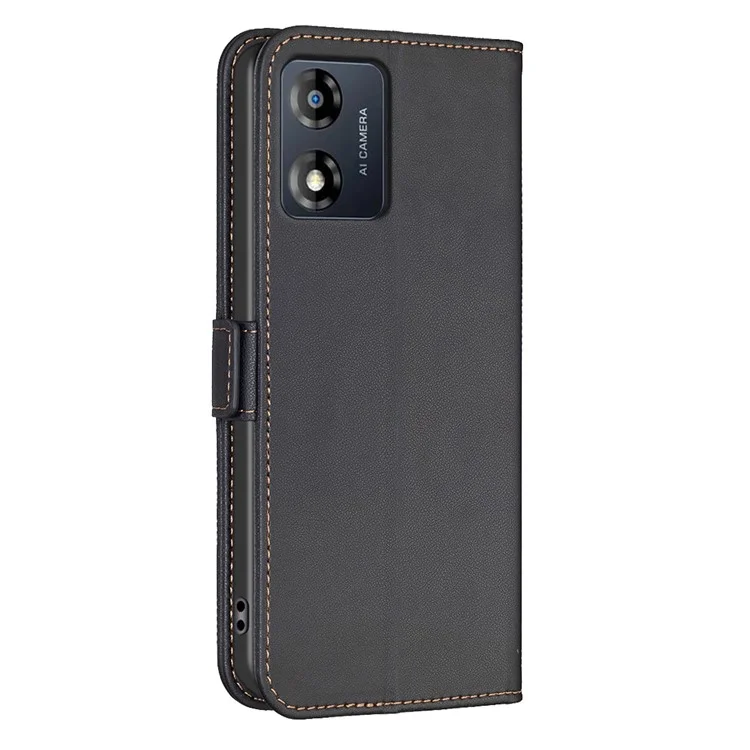 BINFEN COLOR BF31 Für Motorola Moto G13 4G / G23 4G / G53 5G Ledertasche Handyhülle Geldbörse Stand - Schwarz