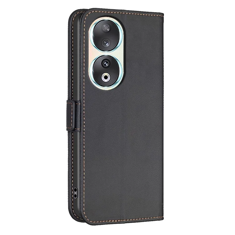 BINFEN COLOR BF31 Per Honor 90 Case Wallet Stand Leather Flip Phone Cover - Nero