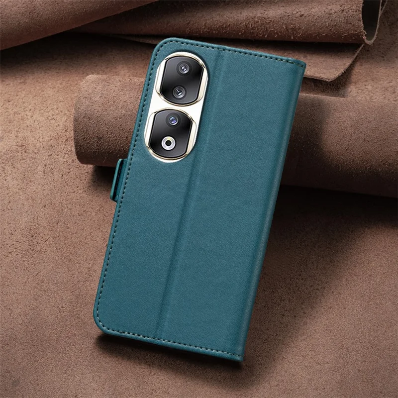 BINFEN COLOR BF31 For Honor 90 Pro Case with Wallet Stand PU Leather Flip Phone Cover - Green