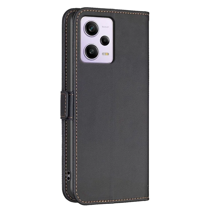 BINFEN COLOR BF31 для Xiaomi Redmi Note 12 Pro 5G / 12 Pro Speed 5G / Poco X5 Pro 5G Кожаный чехол-книжка - Черный