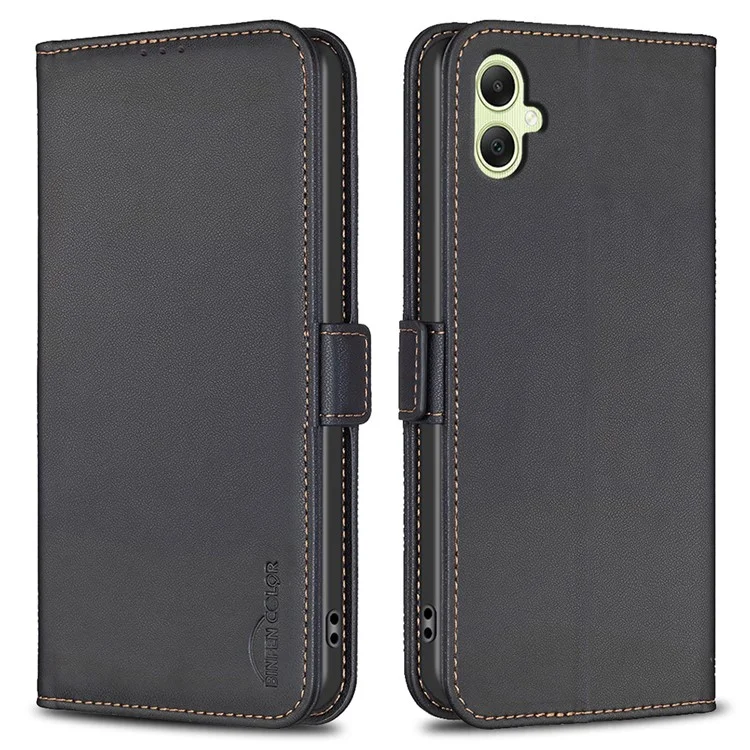BINFEN COLOR BF31 Para Samsung Galaxy A05 4G Capa Stand Leather Anti-queda Carteira Capa de Telefone - Preto
