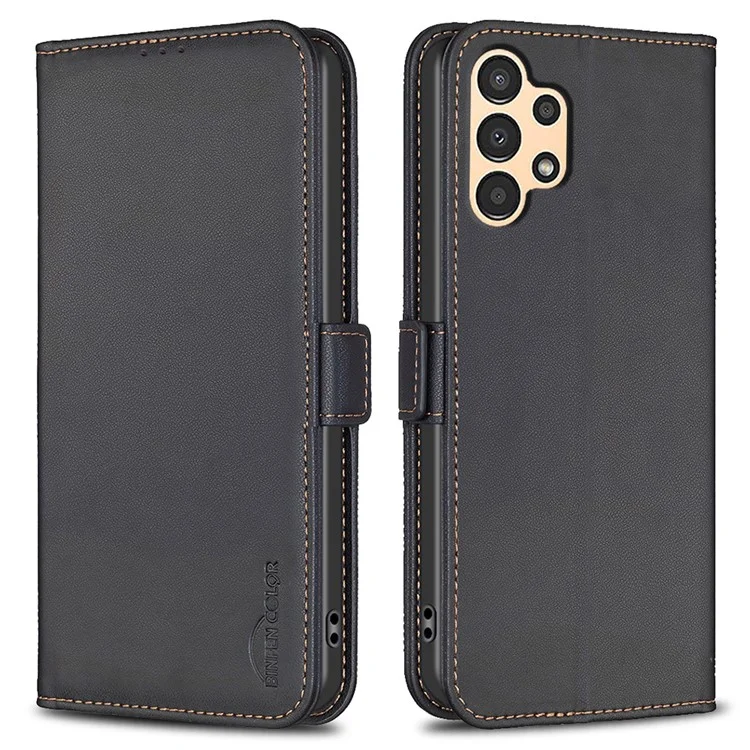 BINFEN COLOR BF31 For Samsung Galaxy A53 5G Case with Wallet Stand PU Leather Flip Phone Cover - Black