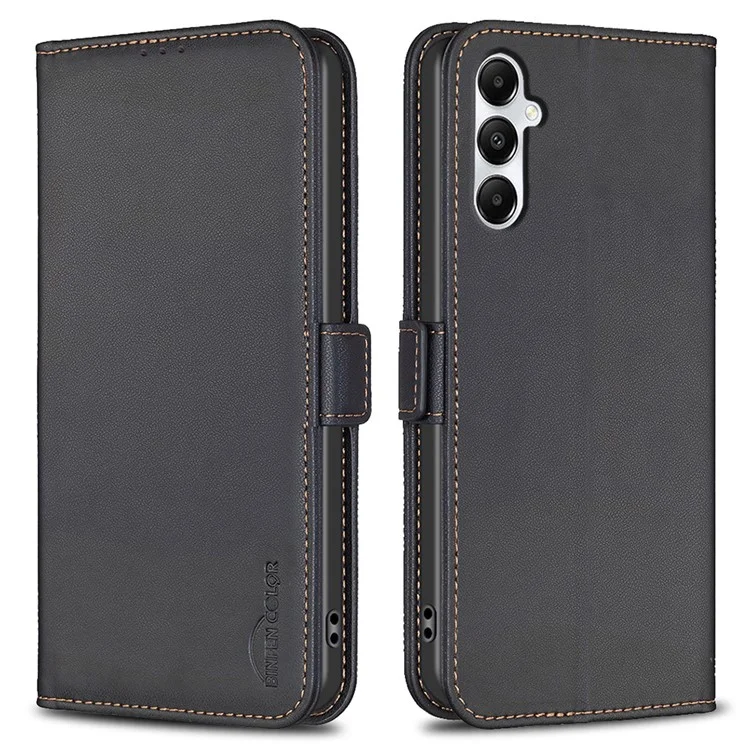 BINFEN COLOR BF31 für Samsung Galaxy A05s 4G-Hülle, magnetischer Verschluss-Brieftasche, Handyhülle - Schwarz