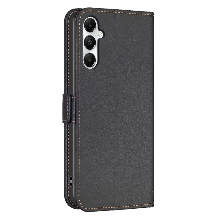 BINFEN COLOR BF31 für Samsung Galaxy A05s 4G-Hülle, magnetischer Verschluss-Brieftasche, Handyhülle - Schwarz