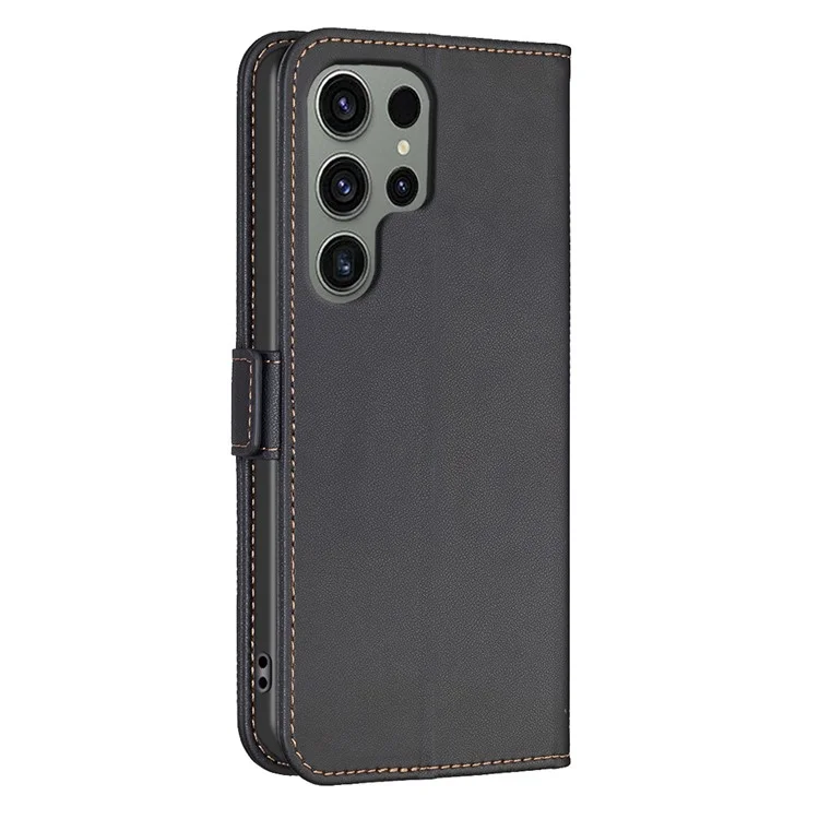 BINFEN COLOR BF31 Pour Samsung Galaxy S23 Ultra Coque Portefeuille Cuir PU Support - Noir