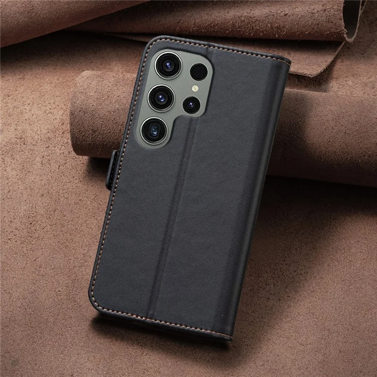 BINFEN COLOR BF31 Pour Samsung Galaxy S23 Ultra Coque Portefeuille Cuir PU Support - Noir