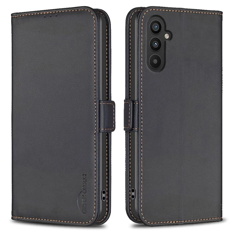 BINFEN COLOR BF31 para Samsung Galaxy A25 5G (Global) (161.0 x 76.5 x 8.3mm) Funda de Piel Tipo Cartera con Soporte - Negro