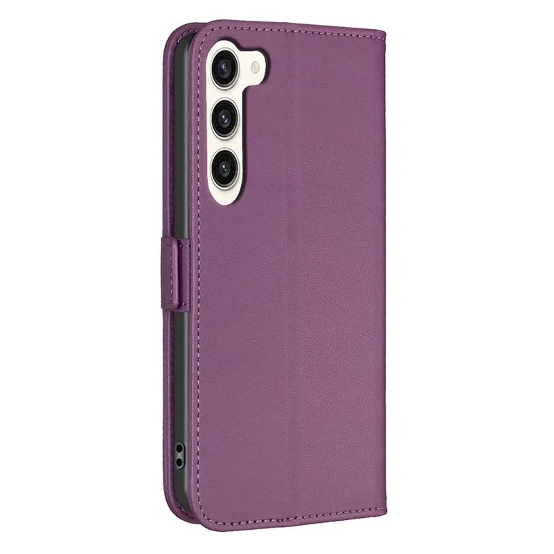 BINFEN COLOR BF31 For Samsung Galaxy S23+ Case with Wallet Stand PU Leather Flip Phone Cover - Dark Purple