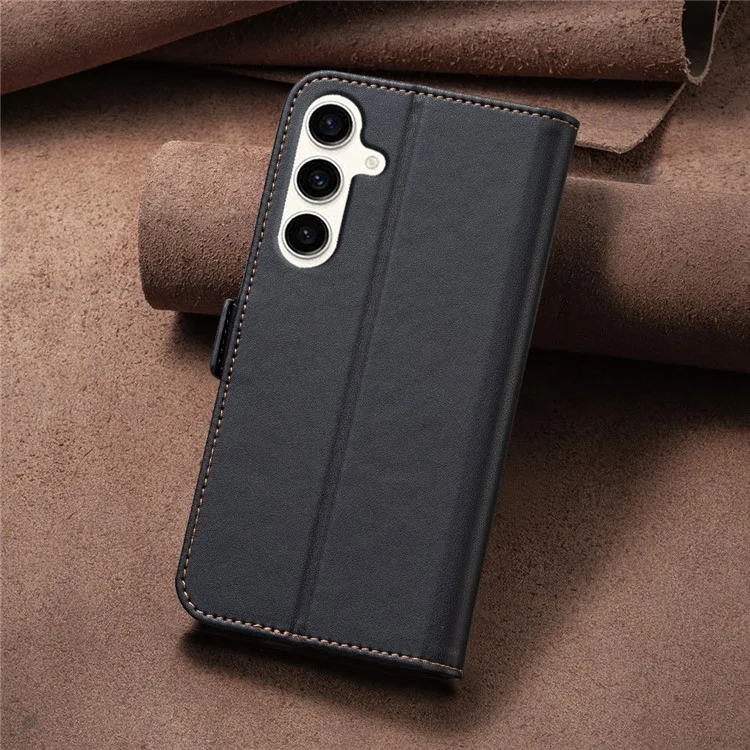 BINFEN COLOR BF31 Pour Samsung Galaxy S23 FE Étui en cuir PU Housse de téléphone portefeuille avec fermoir magnétique - Noir