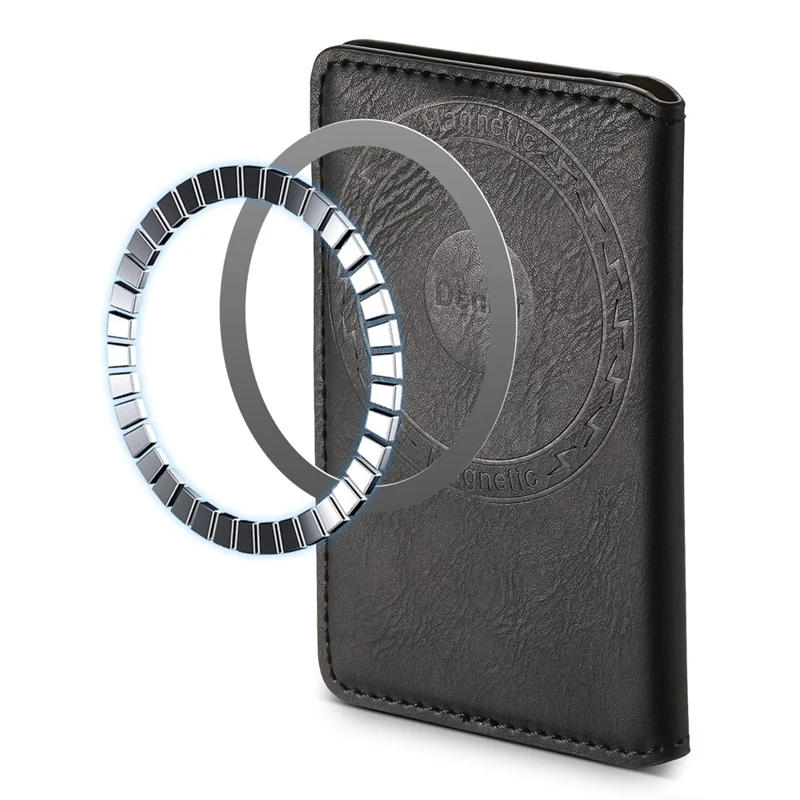 Étui magnétique pour iPhone 15 Pro DENIOR avec support Kickstand, pochette détachable pour cartes - Noir