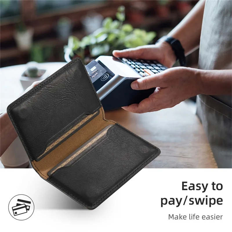 Étui magnétique pour iPhone 15 Pro DENIOR avec support Kickstand, pochette détachable pour cartes - Noir