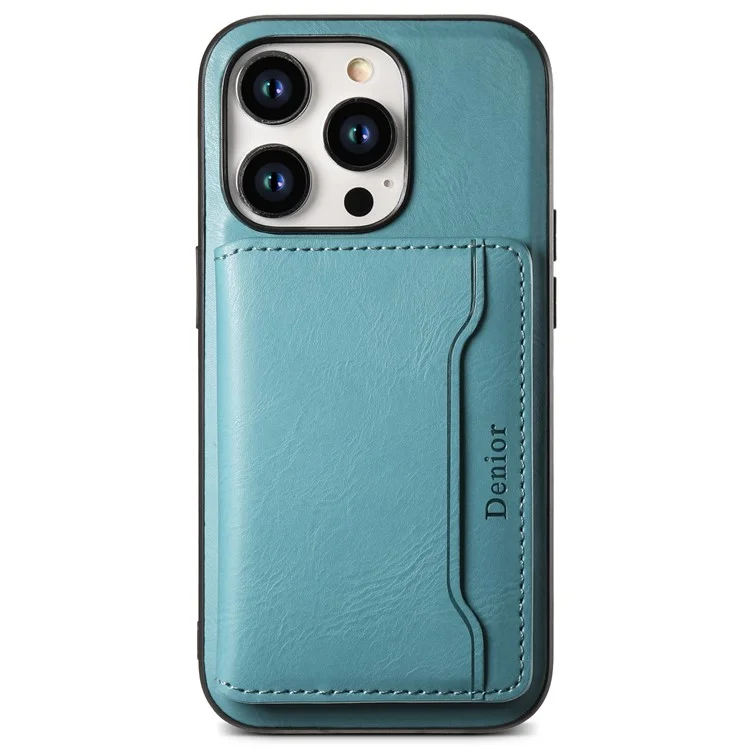 DENIOR For iPhone 15 Pro Max Phone Cover Compatible with MagSafe Detachable Card Case Kickstand - Blue