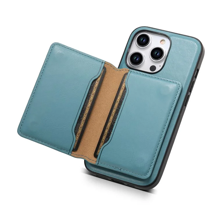 DENIOR For iPhone 15 Pro Max Phone Cover Compatible with MagSafe Detachable Card Case Kickstand - Blue