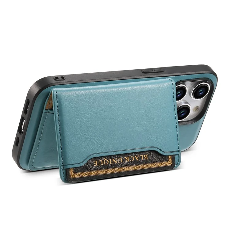 DENIOR For iPhone 15 Pro Max Phone Cover Compatible with MagSafe Detachable Card Case Kickstand - Blue