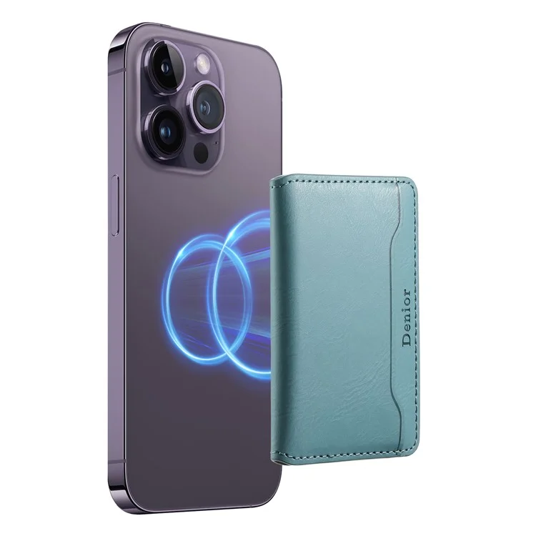 DENIOR For iPhone 15 Pro Max Phone Cover Compatible with MagSafe Detachable Card Case Kickstand - Blue