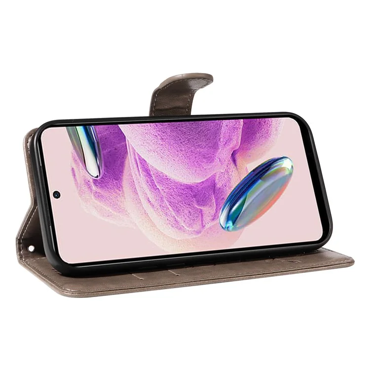 Pour Xiaomi Redmi Note 12S 4G / Note 11 4G (Qualcomm) / Note 11S 4G Étui en cuir Portefeuille Couvercle - Gris