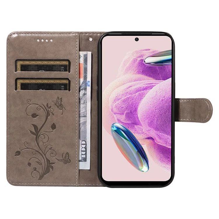 Pour Xiaomi Redmi Note 12S 4G / Note 11 4G (Qualcomm) / Note 11S 4G Étui en cuir Portefeuille Couvercle - Gris
