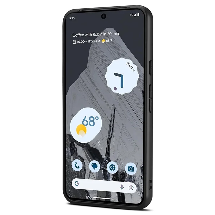 Pour Google Pixel 8a Fleur Magnétique Cas de Couverture Arrière en Cuir PU Debout Fentes de Carte Housse de Téléphone - Automne / Jaune