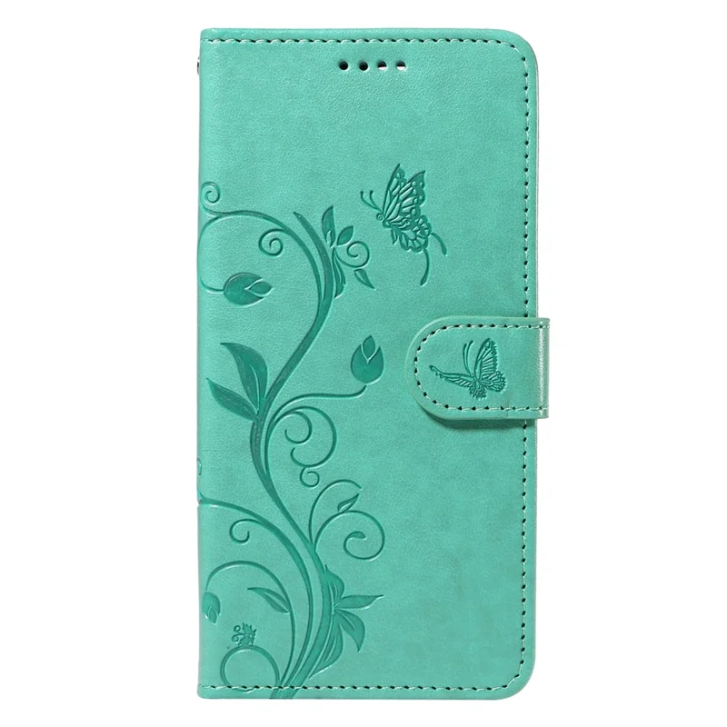 For Samsung Galaxy A15 5G PU Leather Cases Flower Pattern Wallet Stand Phone Cover with Strap - Green