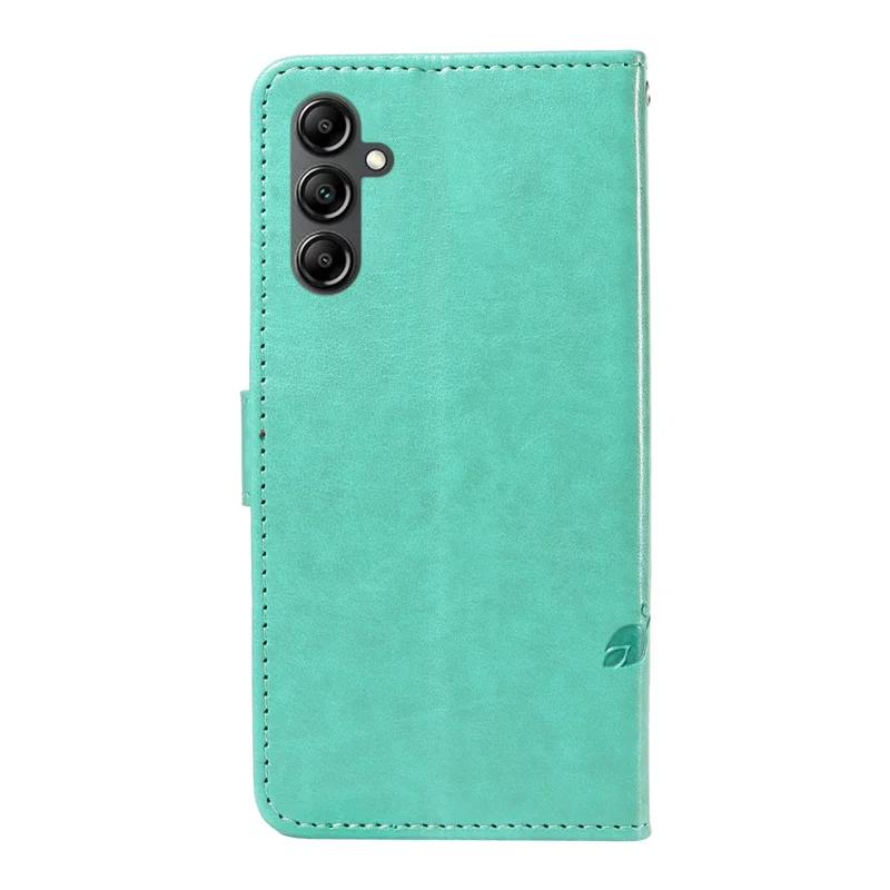 For Samsung Galaxy A15 5G PU Leather Cases Flower Pattern Wallet Stand Phone Cover with Strap - Green