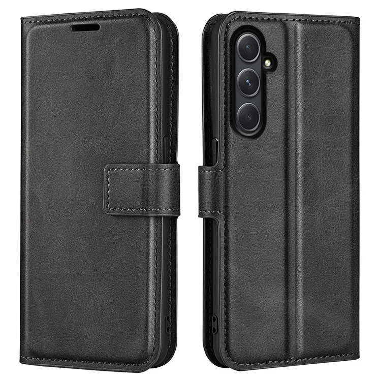 Wallet Case for Samsung Galaxy A55 5G Magnetic Flip PU Leather Phone Cover - Black