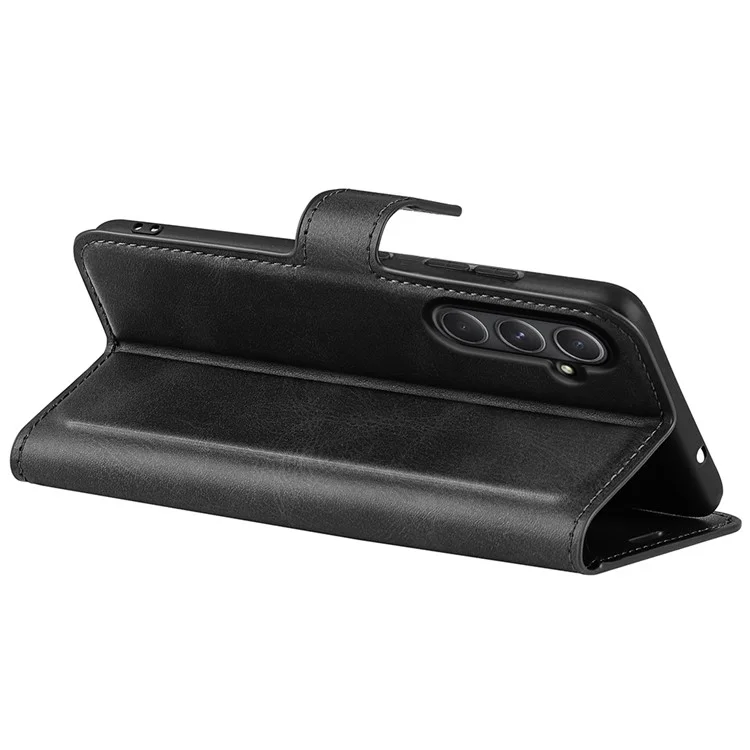Wallet Case for Samsung Galaxy A55 5G Magnetic Flip PU Leather Phone Cover - Black