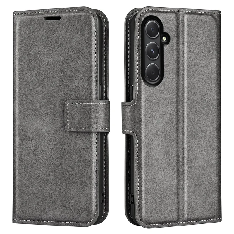 Wallet Case for Samsung Galaxy A55 5G Magnetic Flip PU Leather Phone Cover - Grey