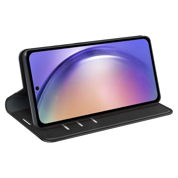 Pour Samsung Galaxy A55 5G Étui de téléphone Étui de pochette en cuir Flip Cover Absorption magnétique - Noir